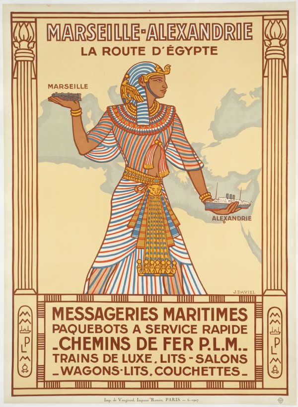 Vintage Travel Poster Egypt Marseille  Print